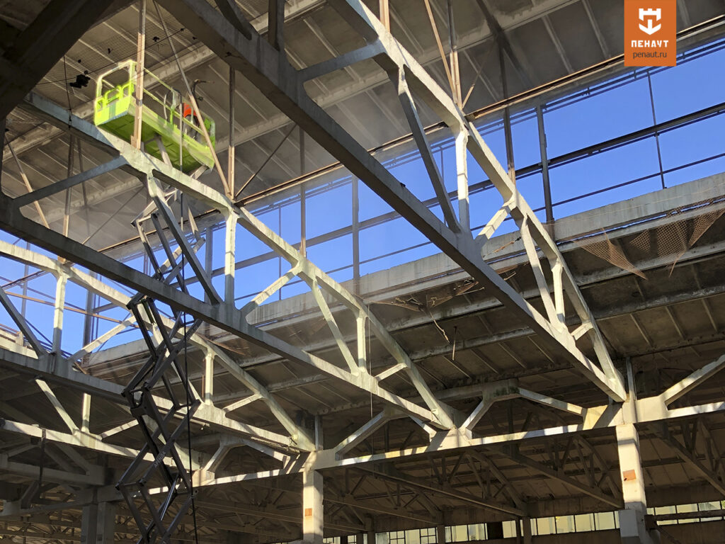 Фото Антикоррозионная защита металлоконструкций аэрационных фонарей на заводе Керама Марацци